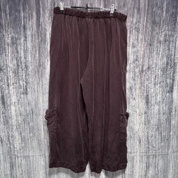 Bryn Walker Casbah Brown Elastic Waist 100% Tencel Wide Leg Pants Women Size M - Picture 2 of 10
